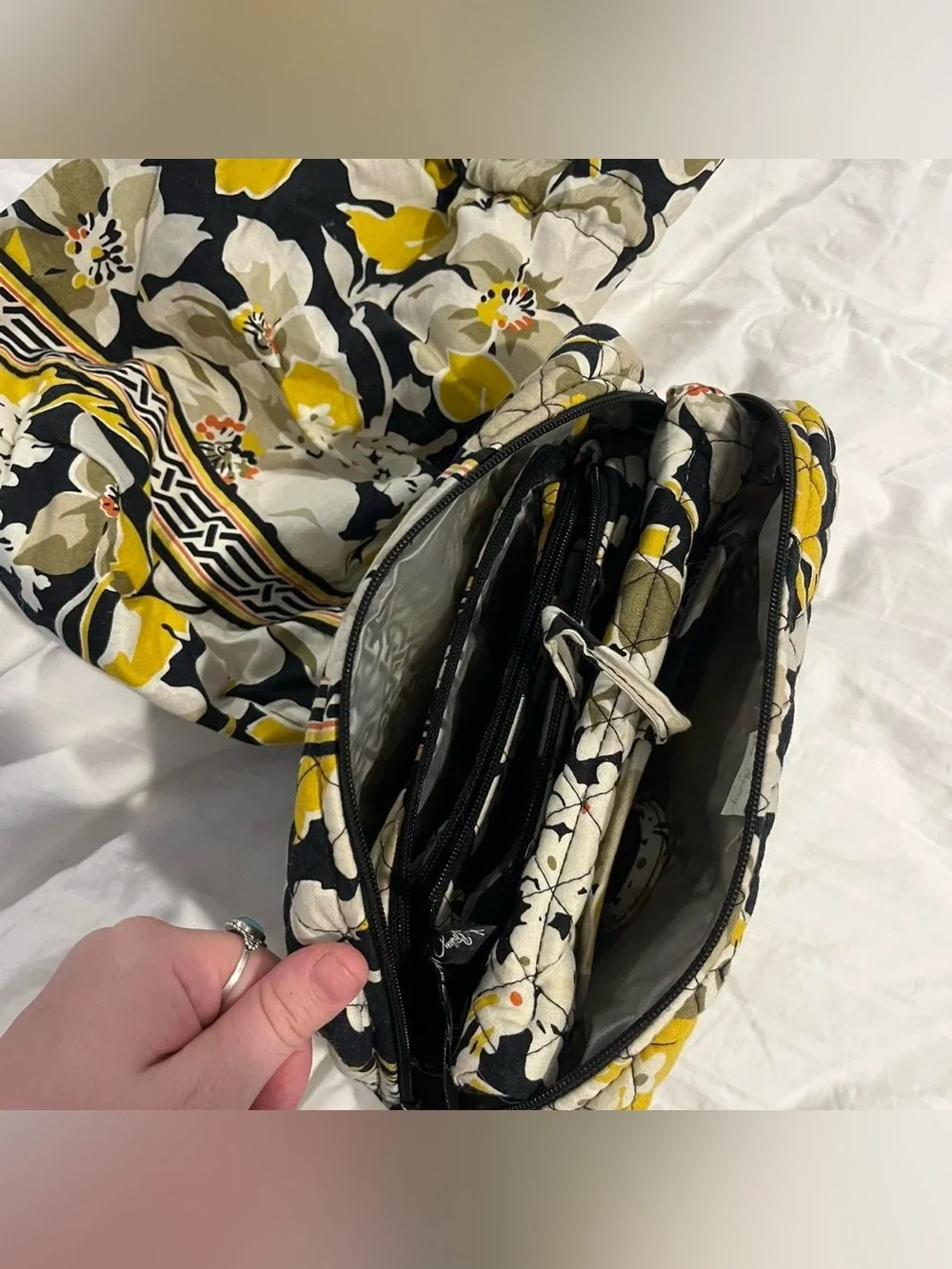 Vintage Vera Bradley Yellow 5 Peace Travel Set (MINT CONDITION)
